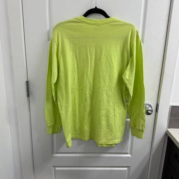 Supreme 100% Cotton Neon Green Long Sleeve Shirt Size Medium - Picture 2 of 3